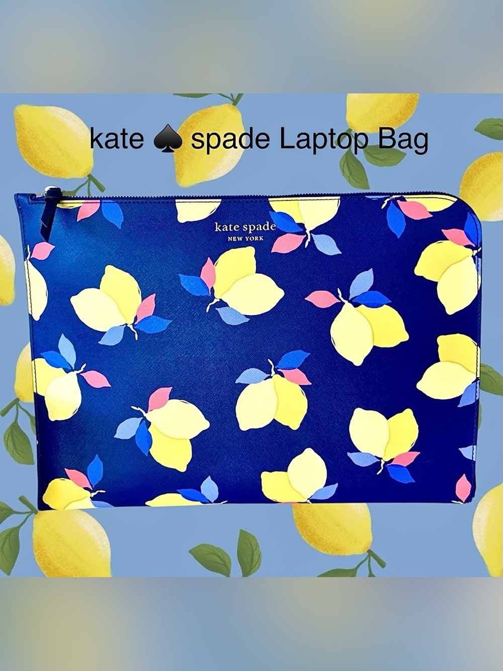 kate spade Laptop Bag “Lemon Zest” New without tags L-Zip/Padded
